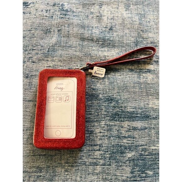 Icing Red Glitter Naughty Is The New Nice Smart Phone Wristlet - Picture 2 of 8